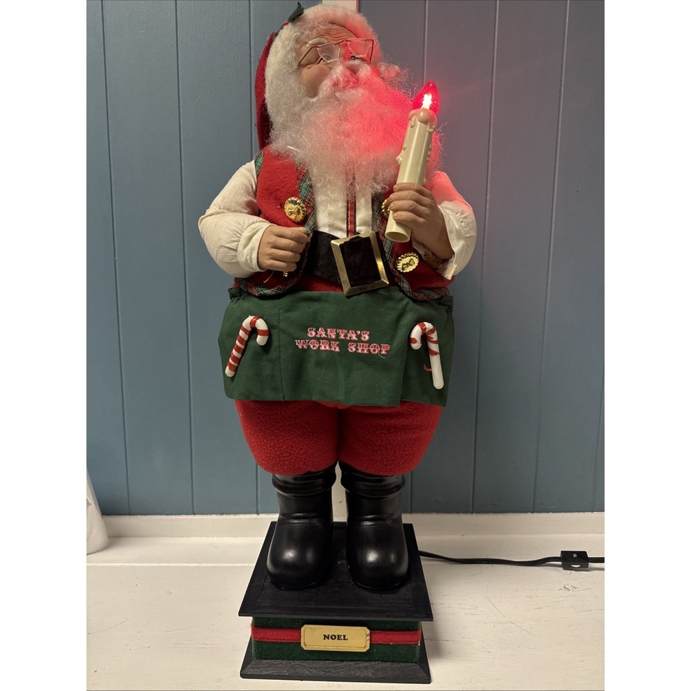 Vtg‎ 1995 Holiday Creations Santas Workshop Lighted Animated Motion Figure WORKS